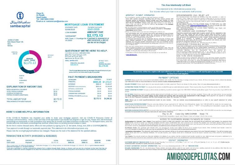 Declaração de hipoteca do Samba Bank da Arábia Saudita em formatos Word e PDF 1 2 exemplo real